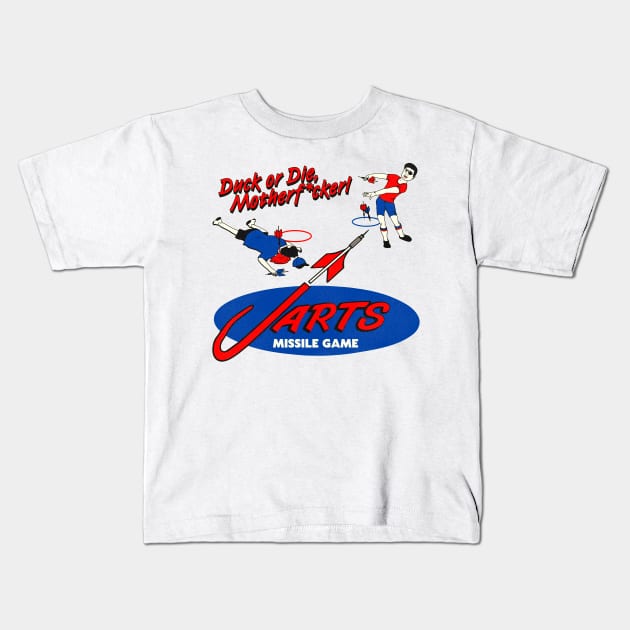 Duck or Die / Lawn Jarts Missile Game Kids T-Shirt by darklordpug